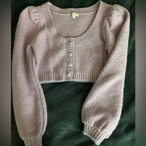 Lavender Shimmer Crop Sweater
